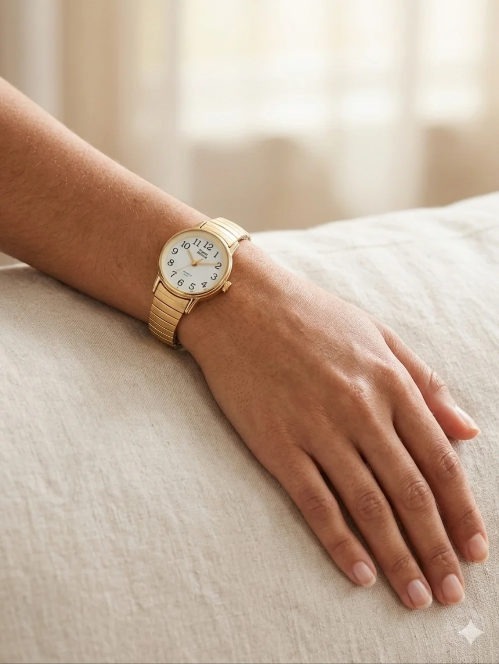 Vintage Timer Indiglo‎ Backlight Classic Gold Tone Round Face Women's Watch